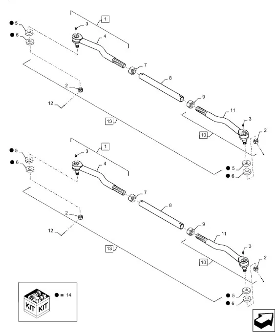 87455743 - Тяга рул. прав. моста пер. DS 4кл. TGT8./Mg.